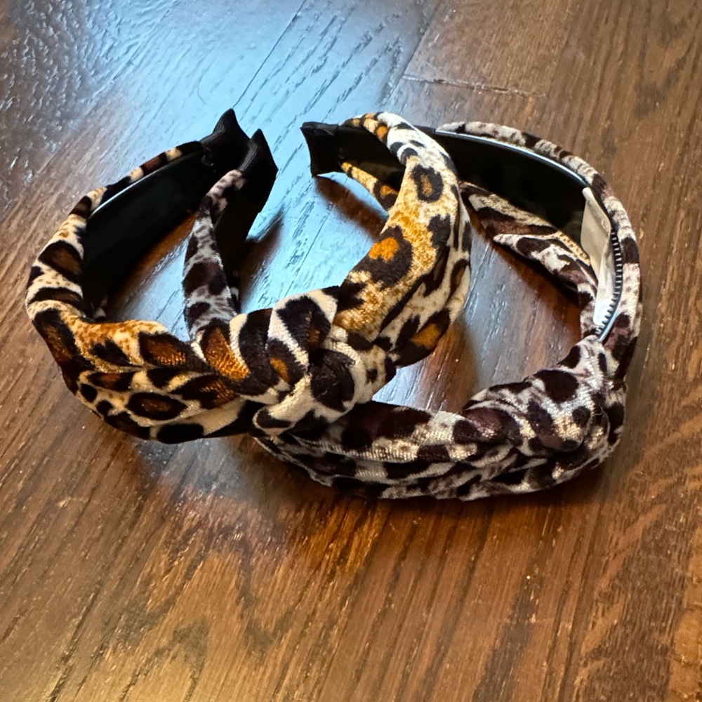 Leopard Knotted Headbands - Two